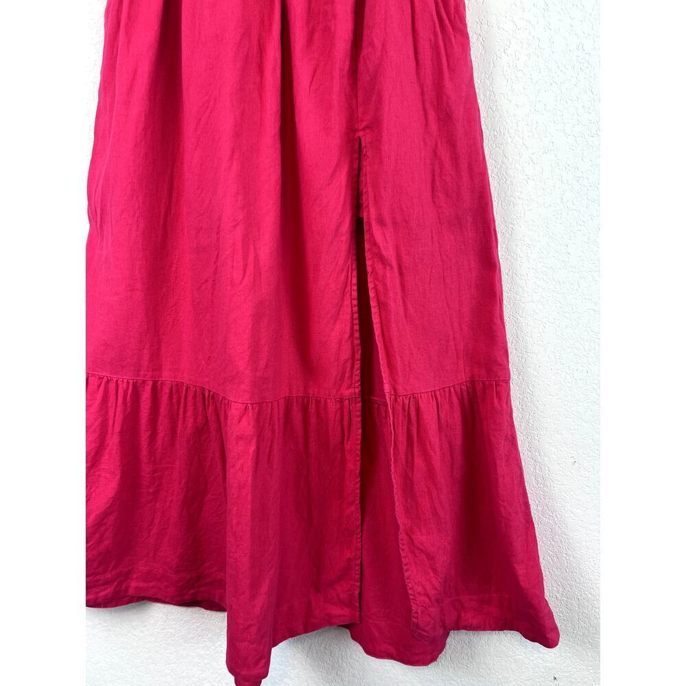 Abercrombie & Fitch Hot Pink Linen Blend Tiered Maxi Skirt - Picture 2 of 7